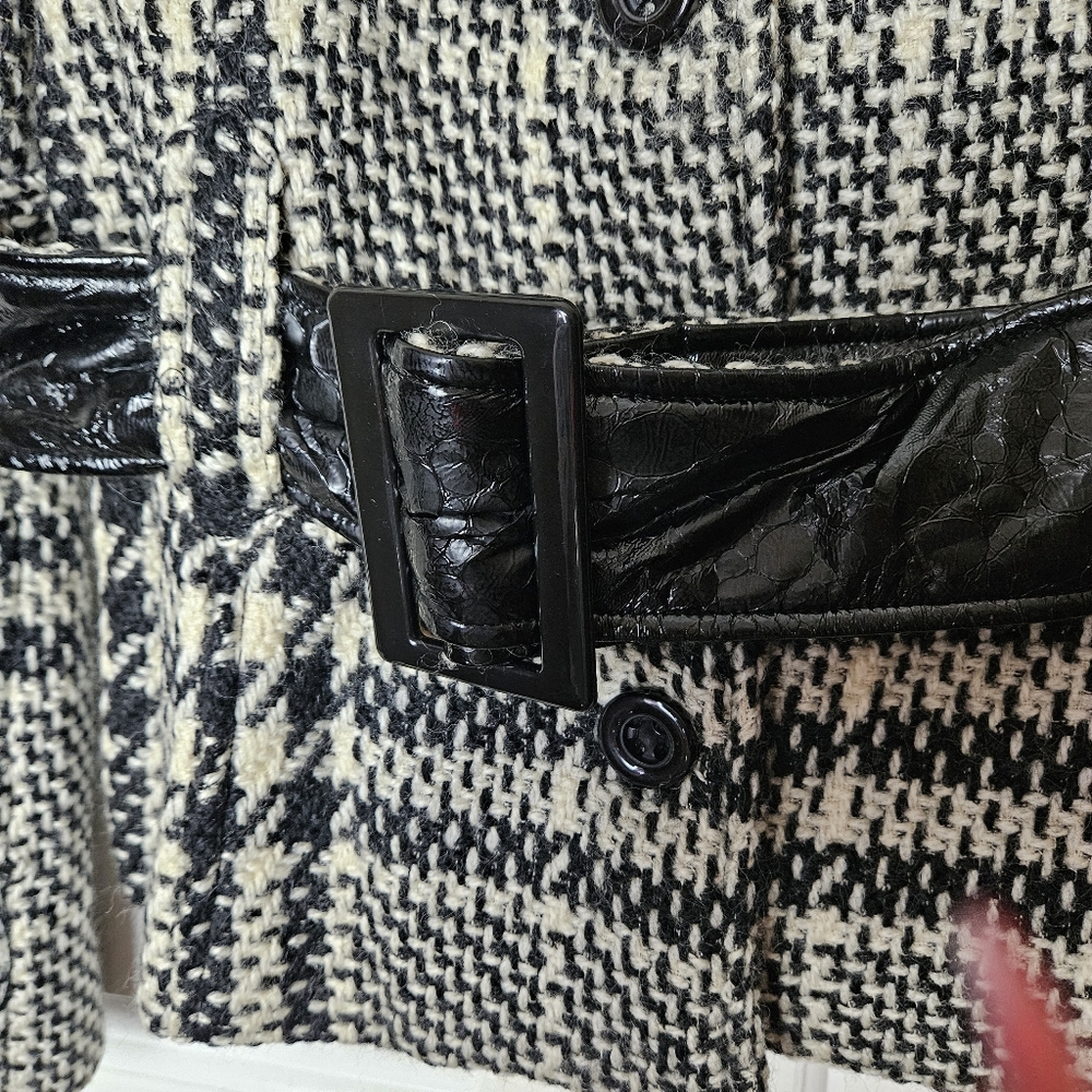 BARAMI Classic Houndstooth Black/White Women Jacket Size 12 - Picture 7 of 13